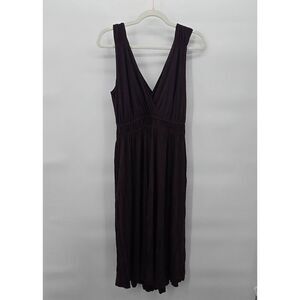 Malia Mills Women’s Dress Size 8 Brown Sleeveless V-Neck Empire Waist Midi